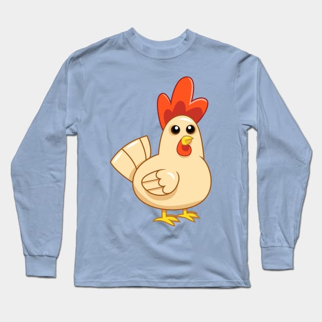 Chicken Long Sleeve T-Shirt by CloudyGlow